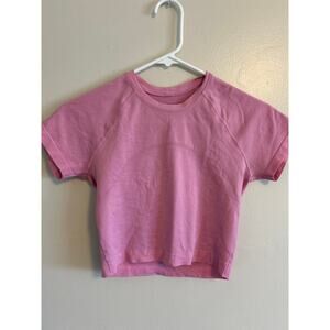 Lululemon Swiftly Tech Cropped Short Sleeve Top Pink Size 6
